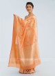 Peach Banarasi Silk Saree